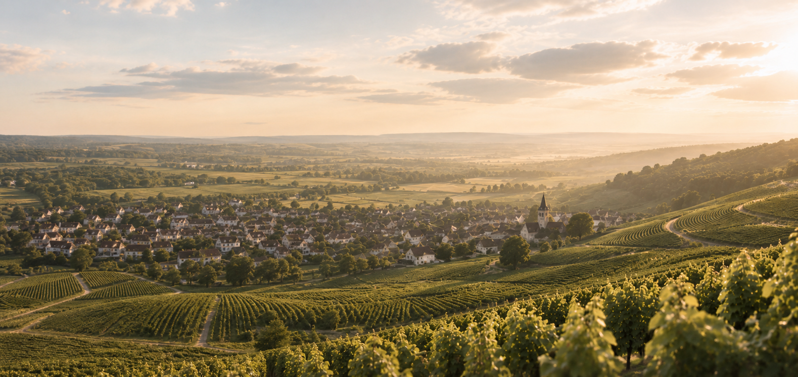 Landschap van Côte des Blancs